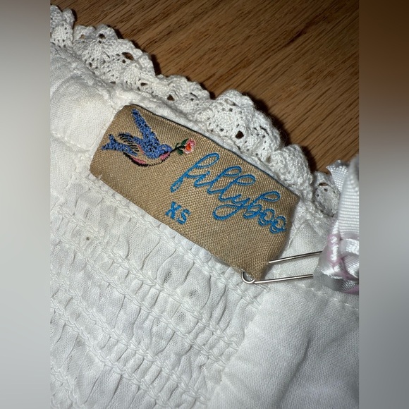 NEW $495 Fillyboo Heather Drop Waist Corset Mini Dress Broderie Anglaise XS - Picture 12 of 15